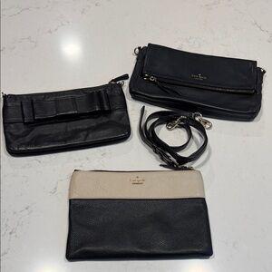 Kate Spade Black and Cream Clutch Trio